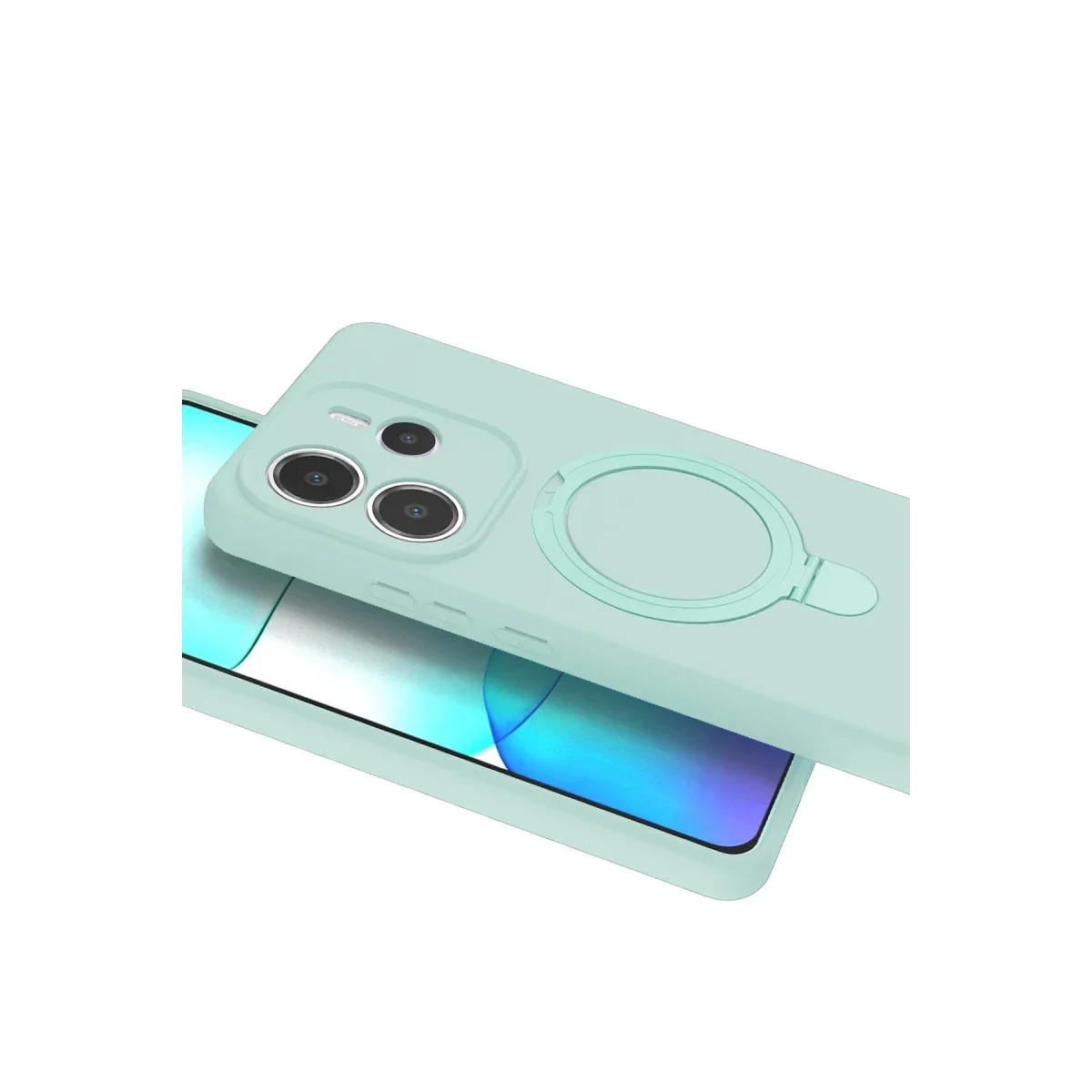 Xiaomi Redmi Note 14 4G Regal Magsafe Standlı Kapak - Su Yeşili görsel 4