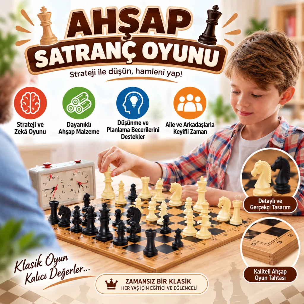 ONY-212 Kutuda Ahşap Satranç Oyunu