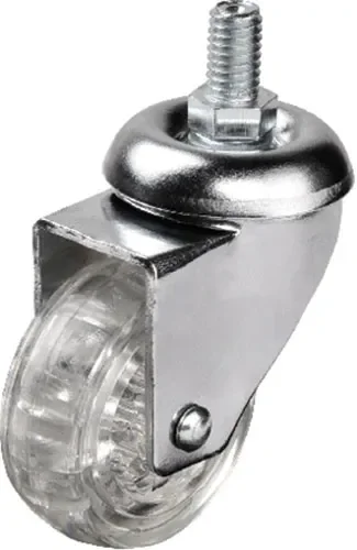 302 - 50x20 mm Şeffaf Makaralı Vidalı Teker