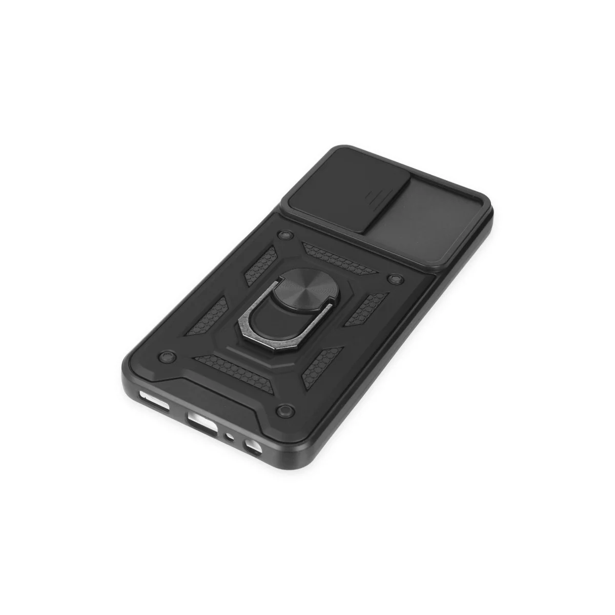 Samsung Galaxy A04s Kılıf Pars Lens Yüzüklü Silikon - Siyah görsel 4