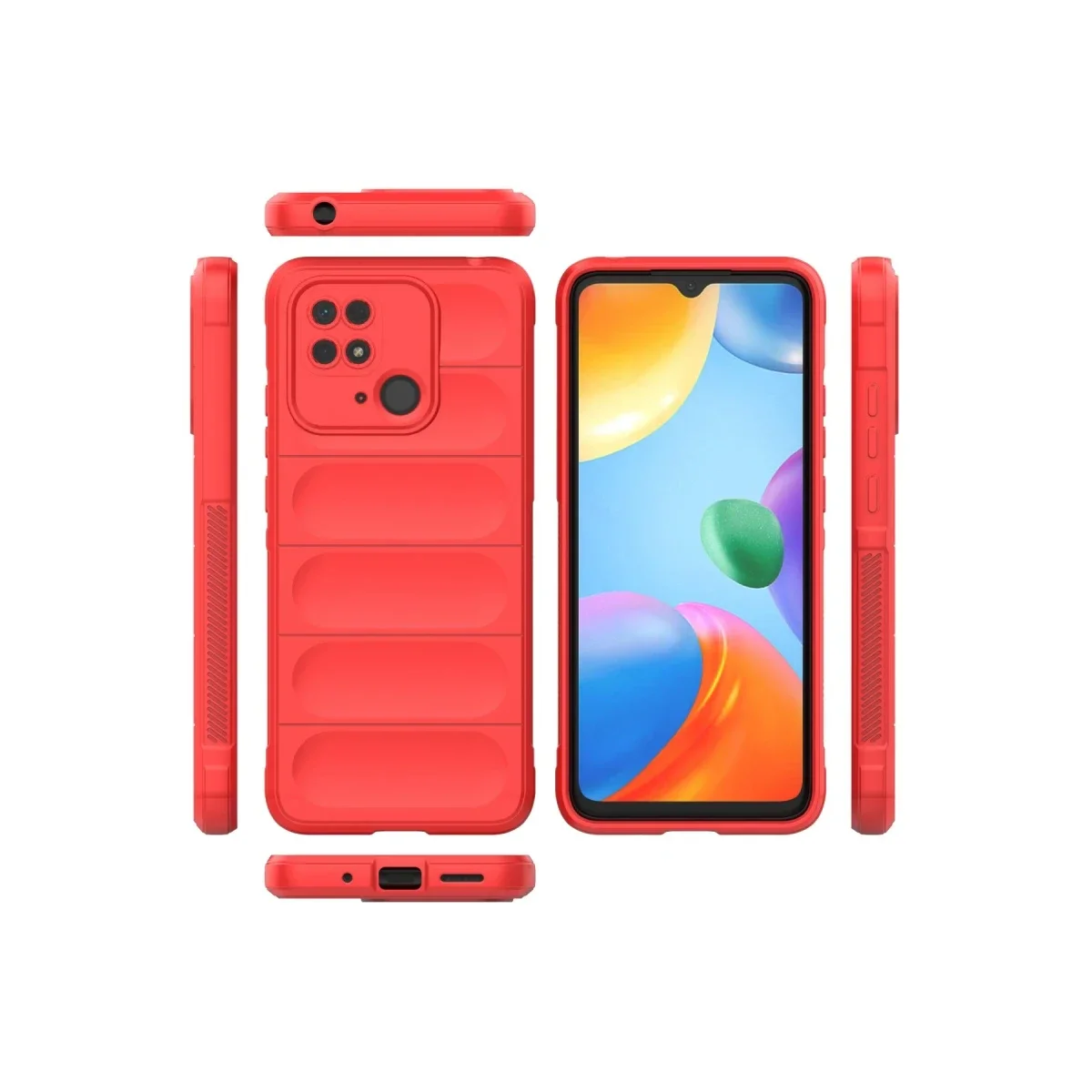 Xiaomi Redmi 10C Kılıf Optimum Silikon - Kırmızı görsel 3