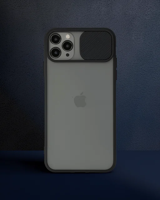 Apple İphone 11 Pro Max Kılıf Palm Buzlu Kamera Sürgülü Silikon - Siyah