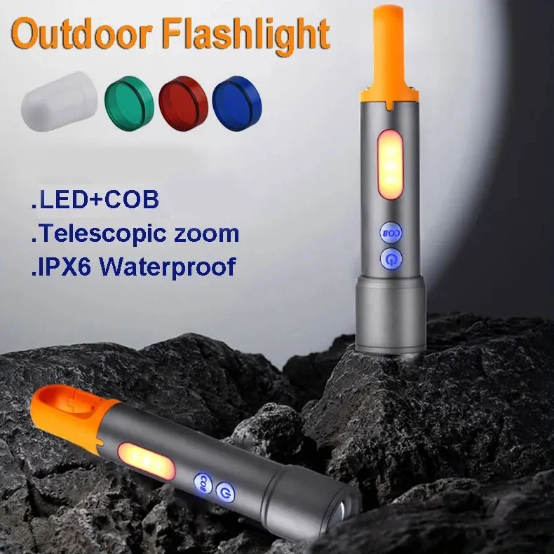 GS-7560 Ultra Parlak COB Led 9 Modlu Askılı Şarjlı El Feneri görsel 3