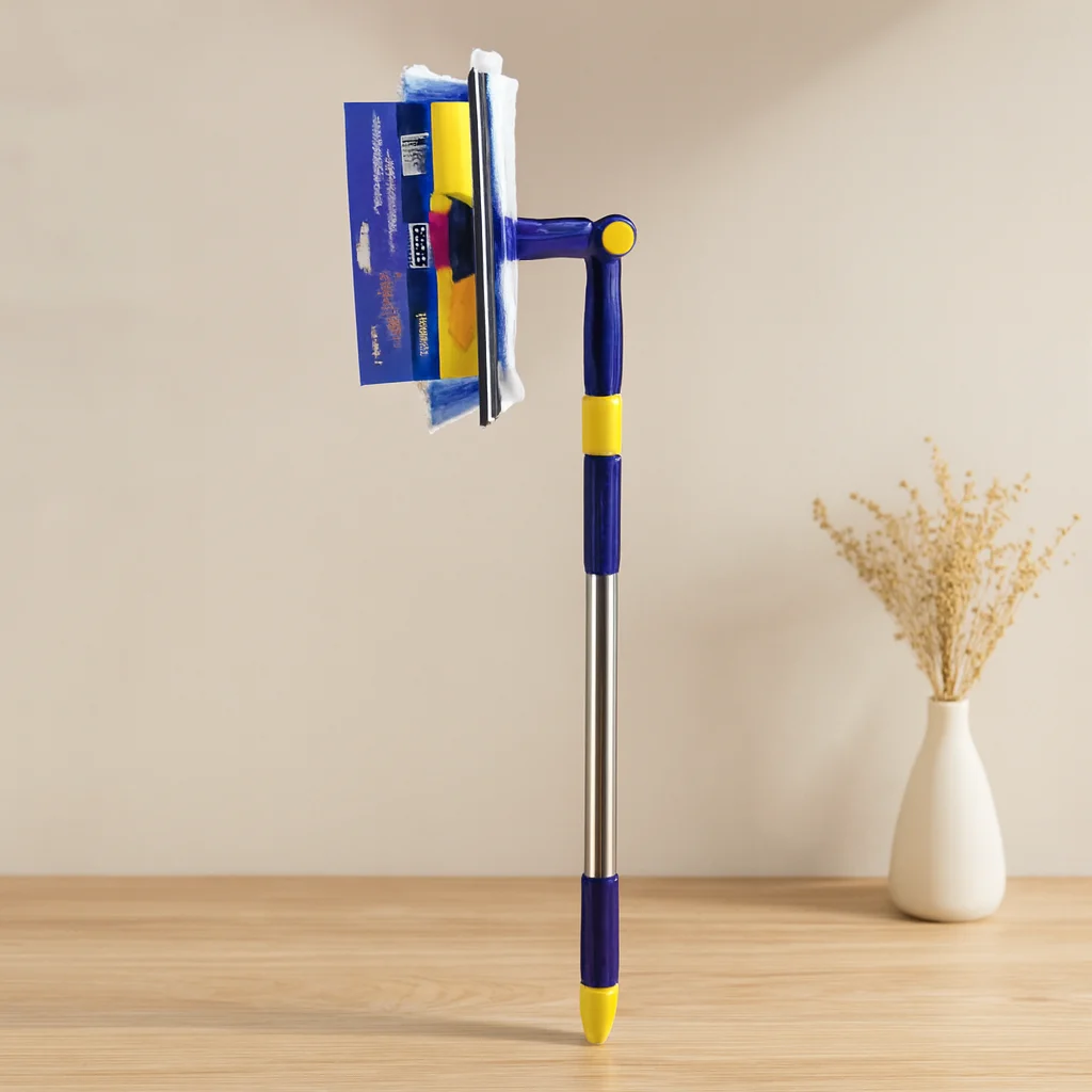 360° Başlıklı Uzayan Saplı 2'li Cam Sil ve krofiber Mop 24.5 cm (85-133 cm)