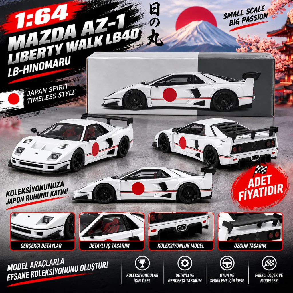 1/64 Mazda AZ-1 Liberty Walk LB40 LB-Hinomaru (adet fiyatıdır)