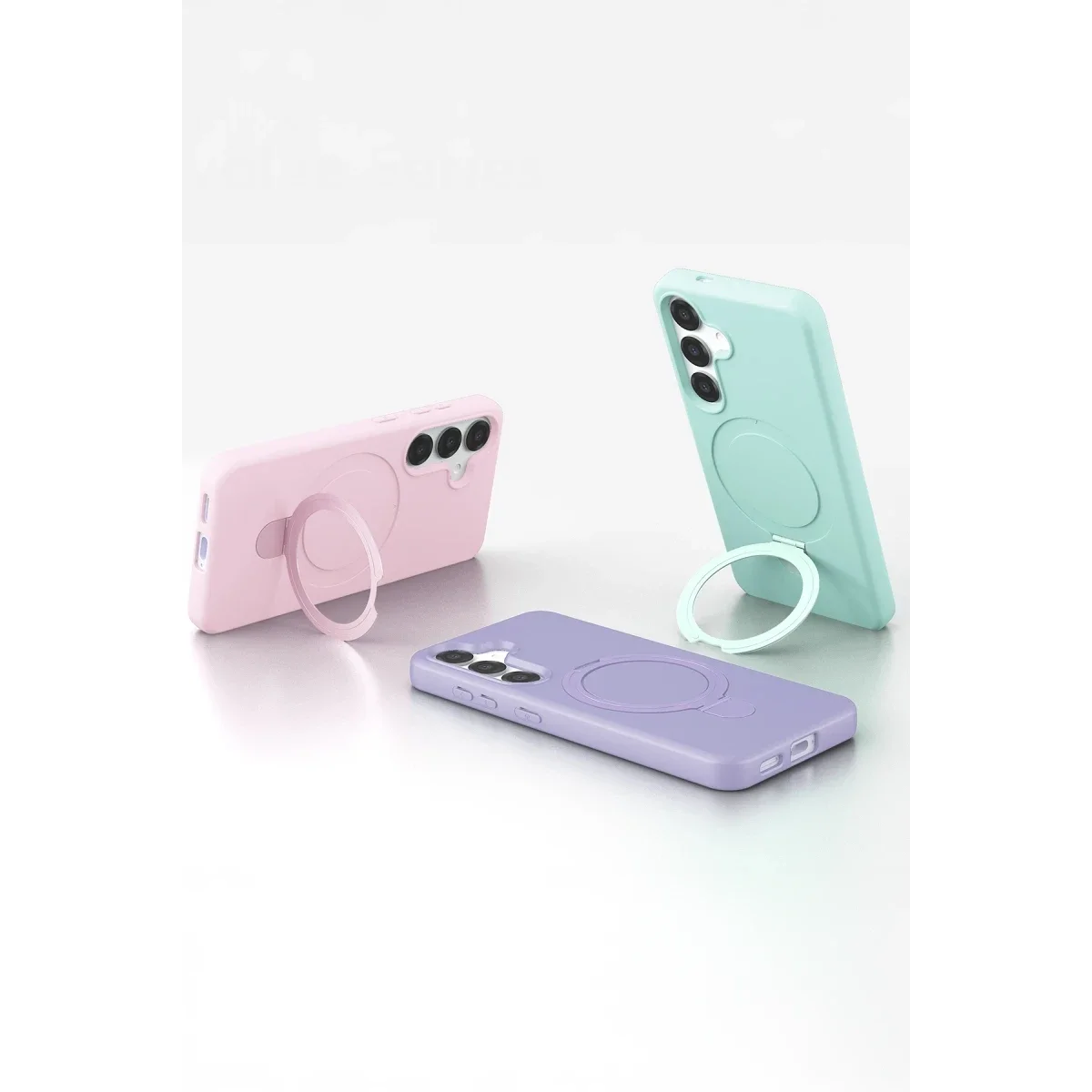 Samsung Galaxy S25 Regal Magsafe Standlı Kapak - Derin Mor görsel 5