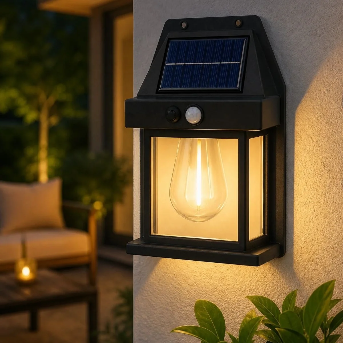 Ampul Model 3 Modlu Solar LED Duvar Lambası, Güneş Enerjili, Şarjlı Kablosuz Dış Mekân Apliği, Bahçe ve Kapı Lambası görsel 4