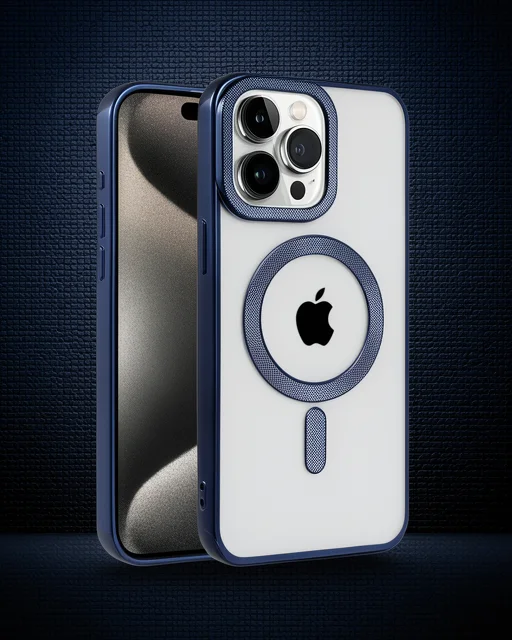 Apple İphone 15 Pro Kılıf Kronos Magsafe Kapak - Lacivert
