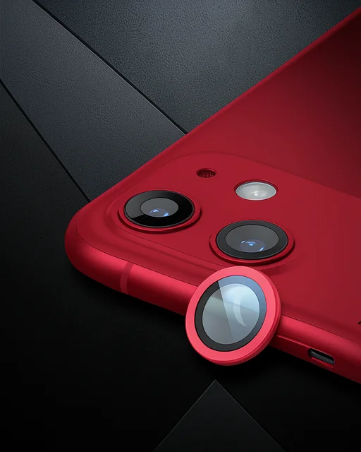Apple İphone 12 Raze Metal Kamera Lens - Kırmızı