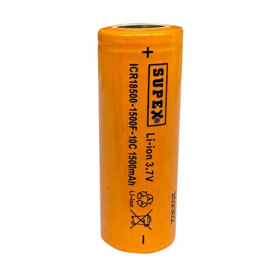 ICR18500-1500F-10C Lityum Ion 3.7V 1500mAh 10C Deşarj Akımı Düz Kafa Pil