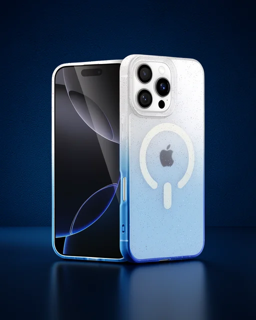 Apple İphone 16 Pro Pummel Shiny Magsafe Kapak - Mavi