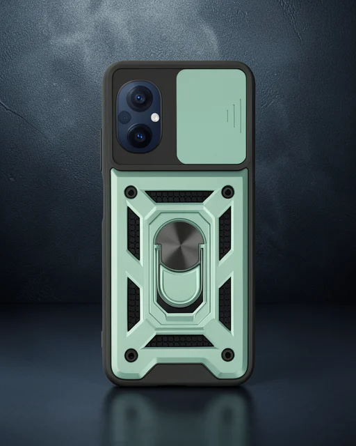 Xiaomi Poco M5 Kılıf Pars Lens Yüzüklü Silikon - Yeşil