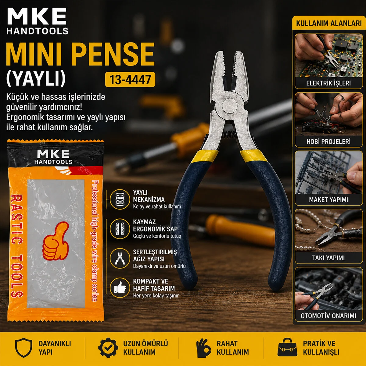 ni - 4.5 Inc - 115M Çelik Pense Yaylı görsel 2