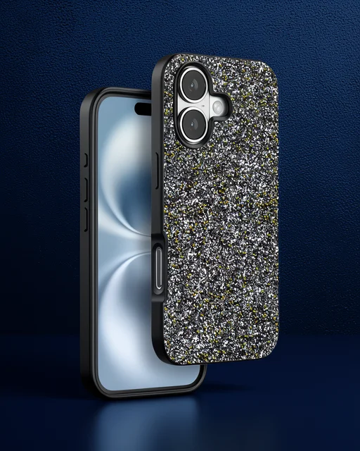 Onegif Apple İphone 16 Plus Bright Simli Kapak - Gümüş