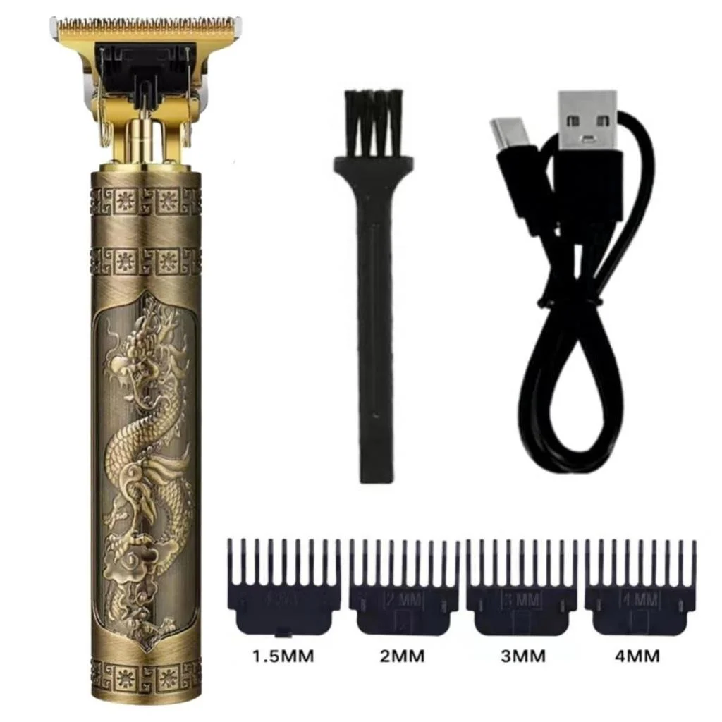 Vintage Görünümlü Güçlü 4 Farklı Başlıklı USB ŞarjlI Manuel Tıraş Makinası (adet fiyatıdır) görsel 5
