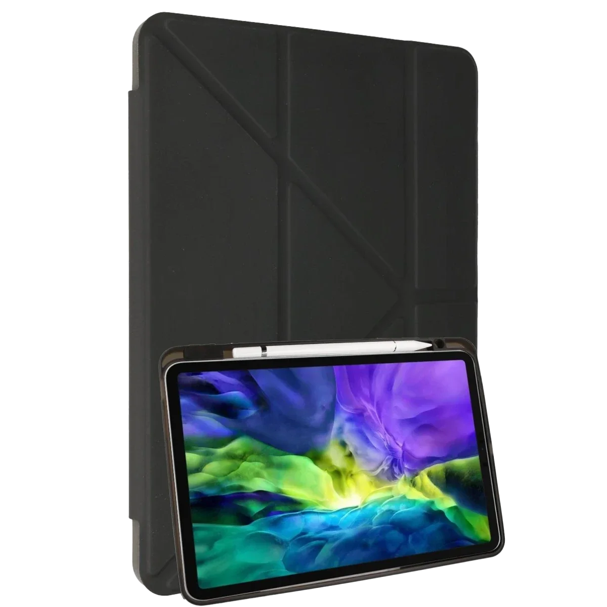 Apple iPad 2025 10.9 10.Nesil (A16) Kılıf Kalemlikli Mars Tablet Kılıfı - Koyu Gri