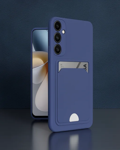 Samsung Galaxy A16 5g Kılıf Kelvin Kartvizitli Silikon - Lacivert