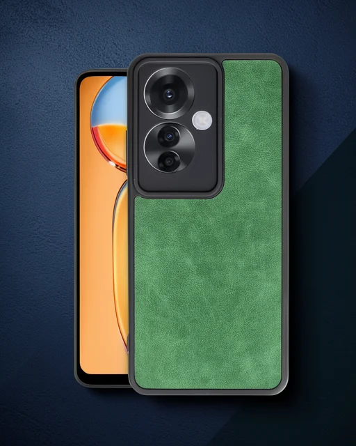Oppo Reno 11f Kılıf Aras Deri Kapak - Koyu Yeşil