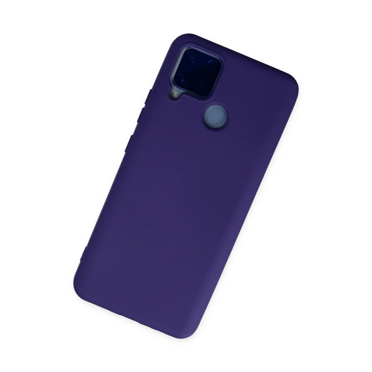 Realme C15 Kılıf Nano İçi Kadife Silikon - Mor görsel 2