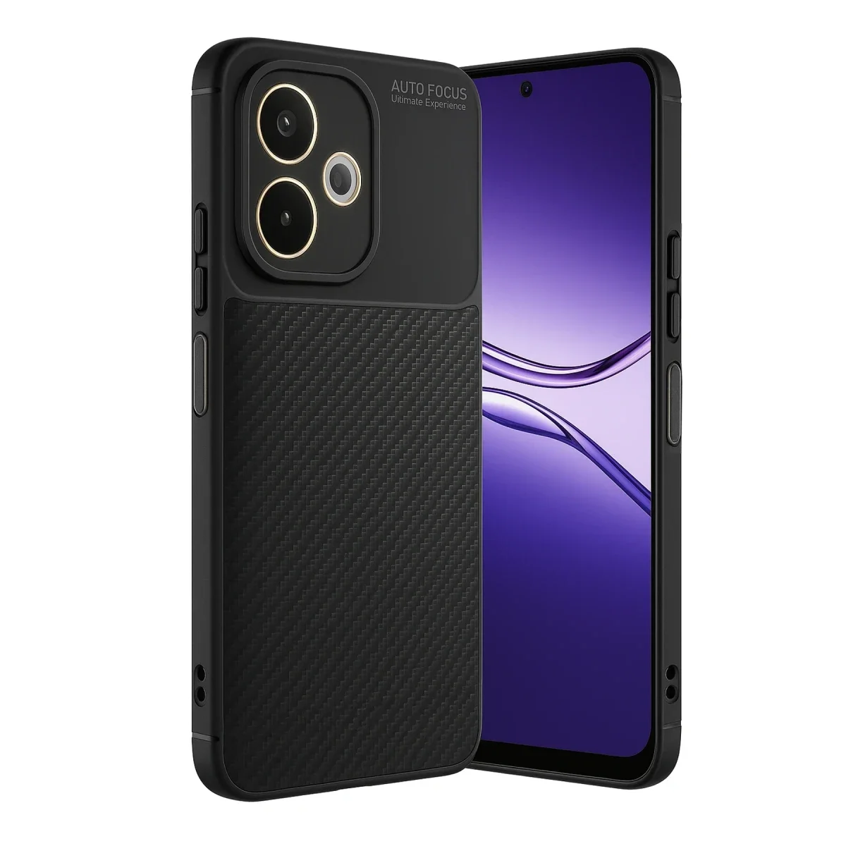 Oppo A5 Pro 4G Kılıf Auto Focus Karbon Kapak - Siyah