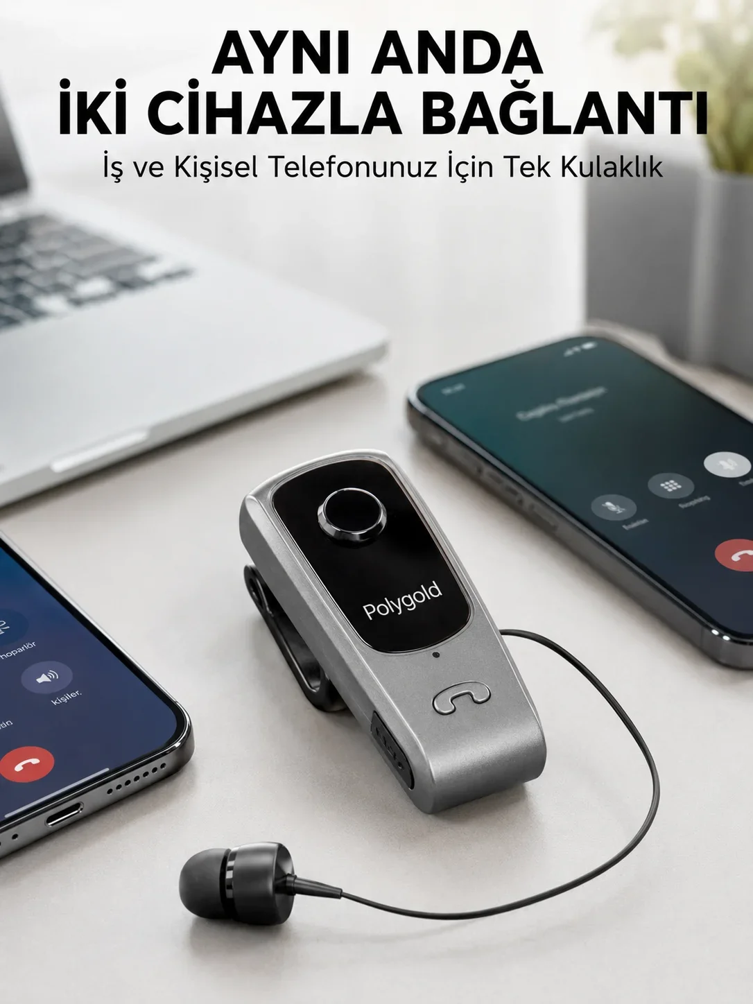krofonlu ve Ses Kontrollü Kablosuz Kulak İçi Kulaklık