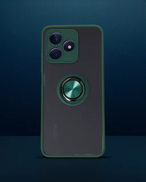 Realme C53 Kılıf Montreal Yüzüklü Silikon Kapak - Yeşil