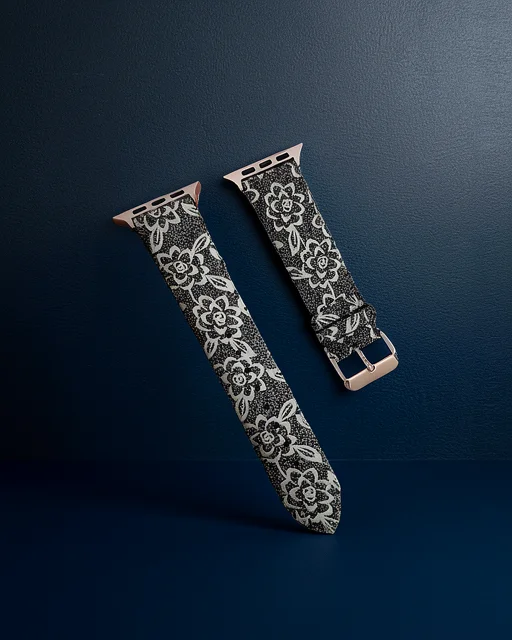 Apple Watch 42mm Creeper Desenli Kordon - Siyah