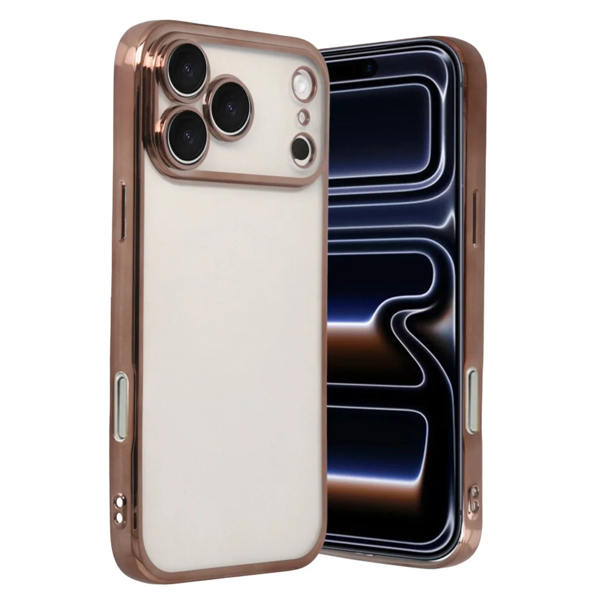 Apple İphone 17 Pro Max Razer Lensli Silikon - Çöl Titanyum