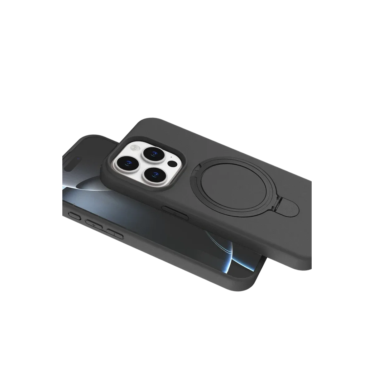 Apple iPhone 15 Pro Max Regal Magsafe Standlı Kapak - Titan Gri görsel 4