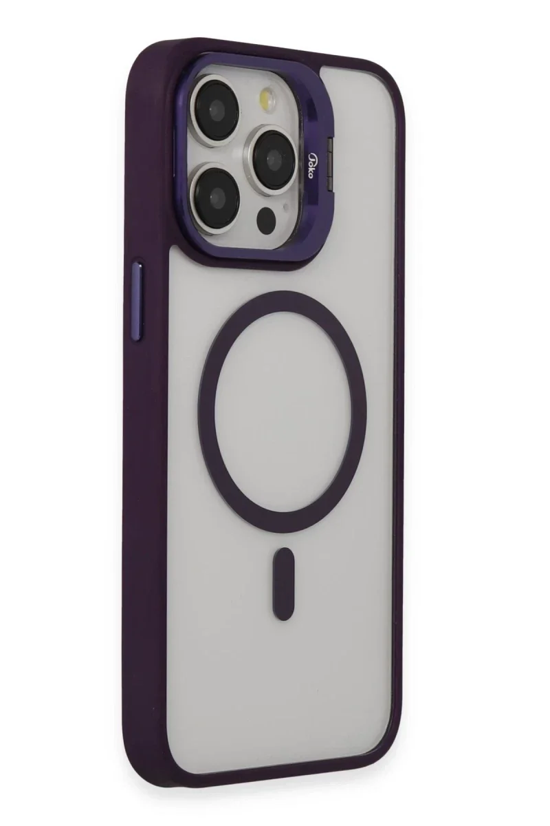 Joko Apple iPhone 14 Pro Kılıf Roblox Lens Magsafe Standlı Kapak - Derin Mor görsel 2