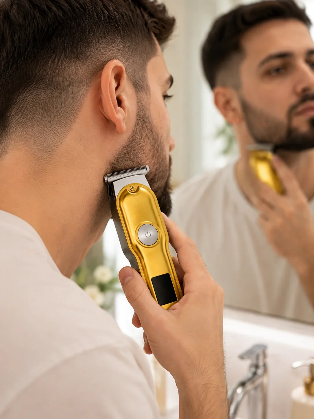 Profesyonel Saç Sakal Tıraş Makinesi T Bıçaklı Turbo Modlu LED Ekranlı 3 Taraklı Şarjlı görsel 4