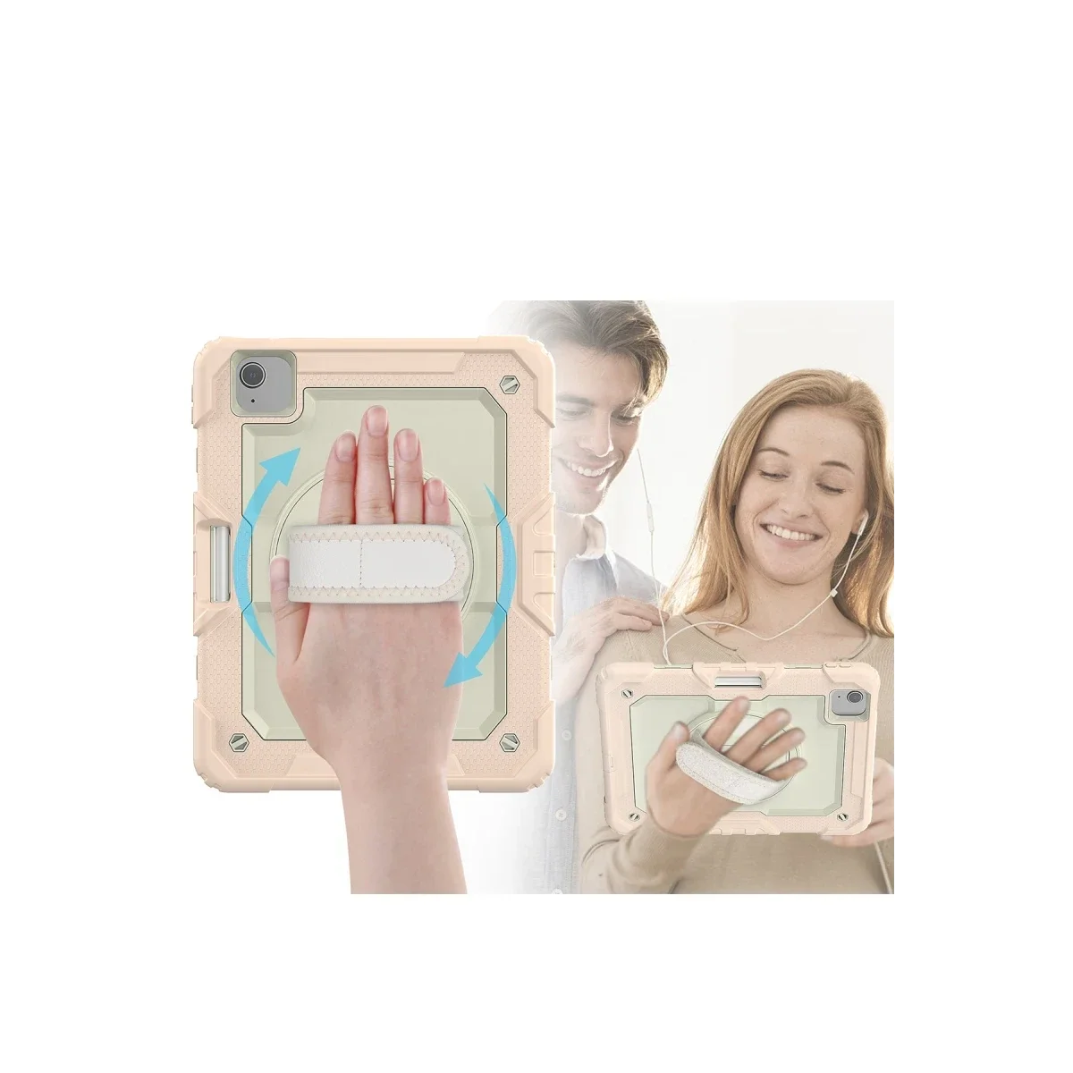Apple iPad Pro 11 (2020) Kılıf Strap New Tablet Kapak - Pembe görsel 2