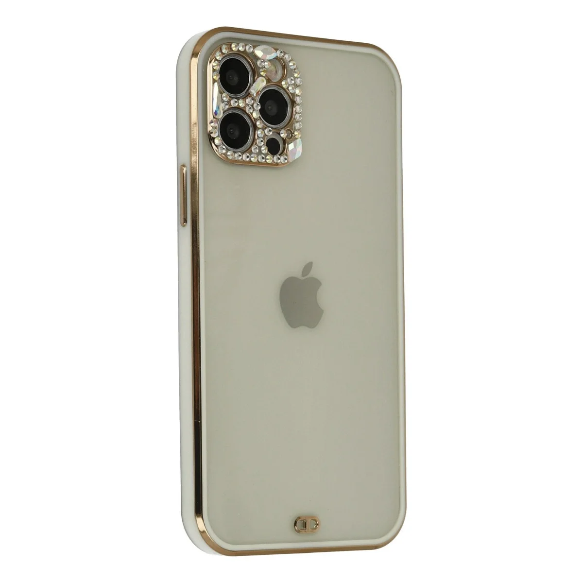 Apple İphone 12 Pro Max Kılıf Liva Taşlı Silikon - Beyaz görsel 2
