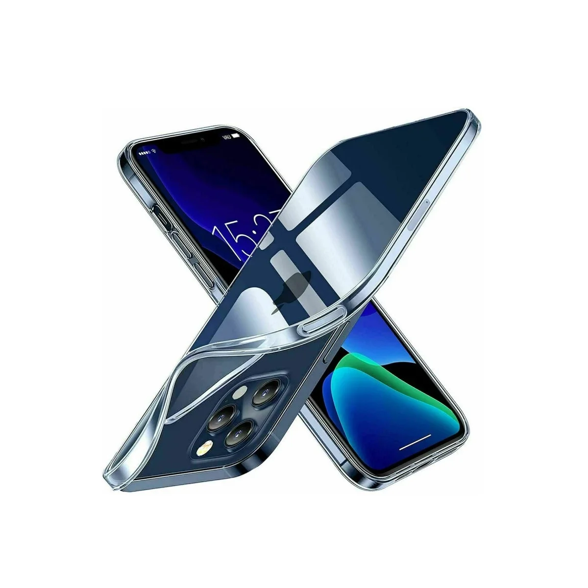 Apple iPhone 15 Pro Kılıf Lüx Şeffaf Silikon görsel 3
