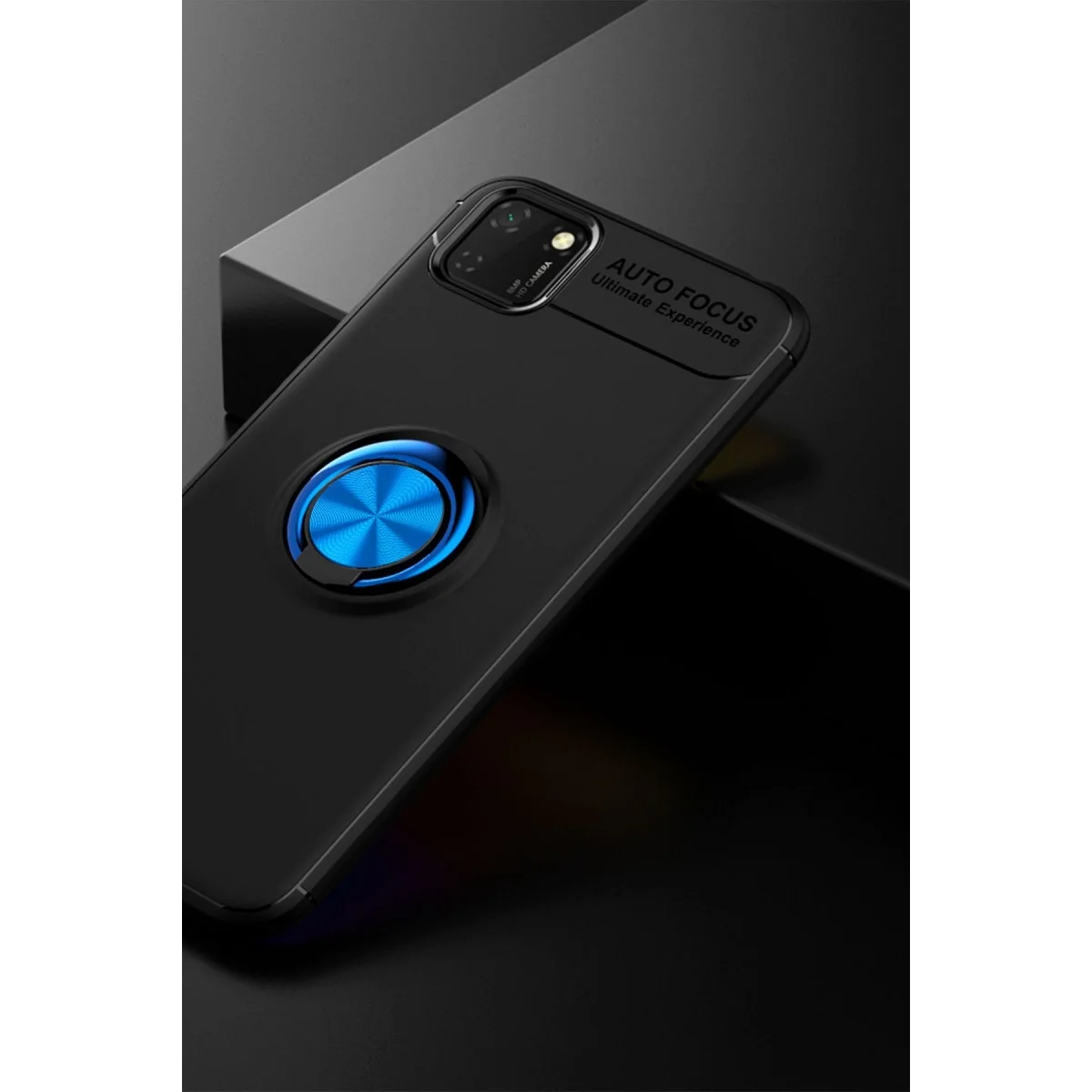 Huawei Y5p Kılıf Range Yüzüklü Silikon - Siyah-mavi görsel 2
