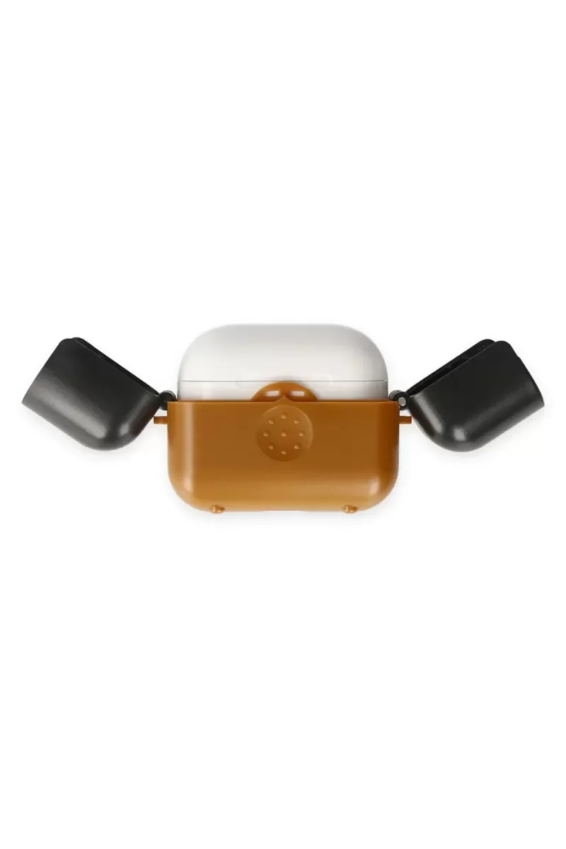 Apple Airpods 3 (3.nesil) Basmalı Kılıf - Kahverengi-Siyah görsel 2