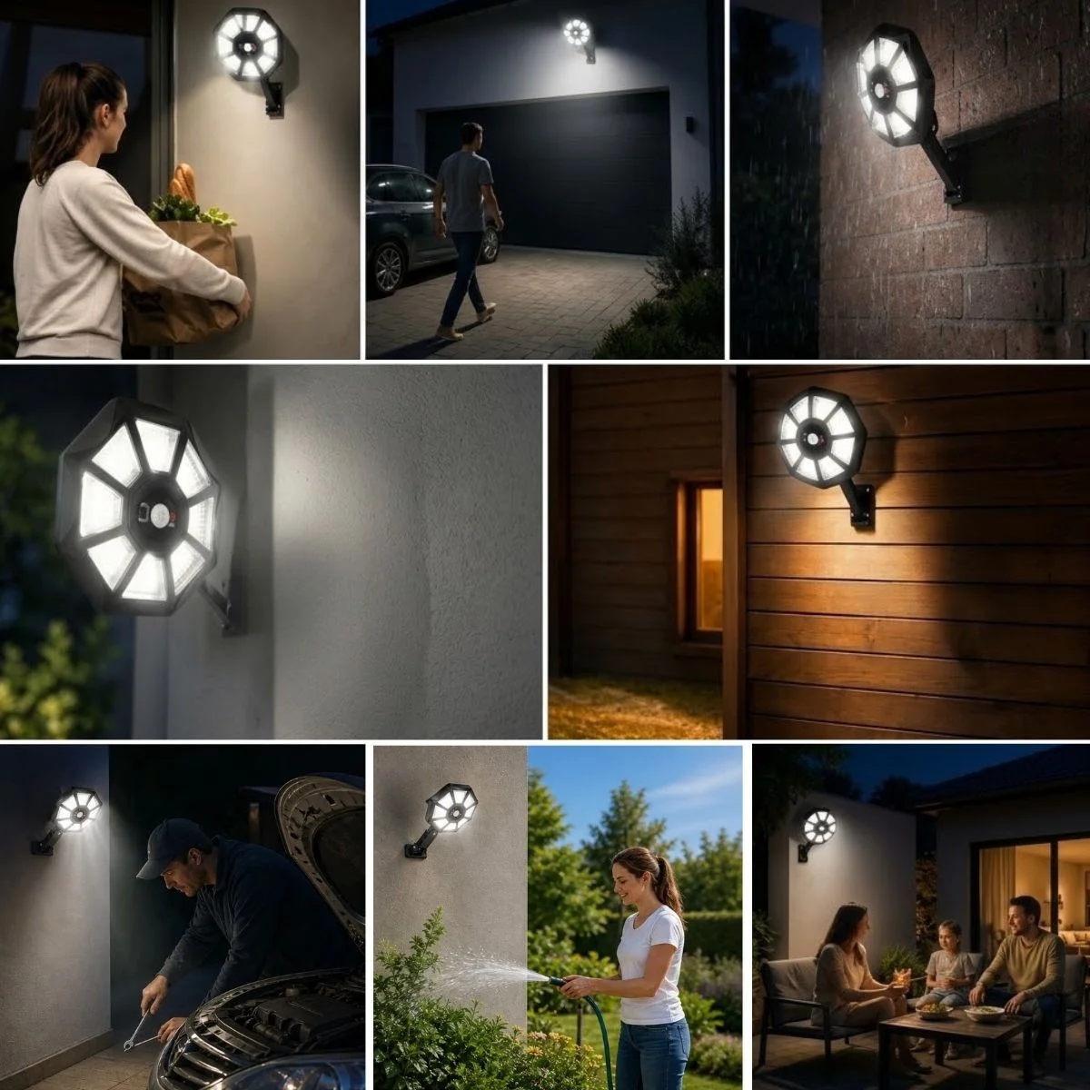 168B Solar LED Büyük Dış Mekân Lambası, Hareket Sensörlü, Kumandalı, 3 Modlu Ultra Parlak COB Işık, Su Geçirmez Kablosuz Duvar Apliği görsel 3