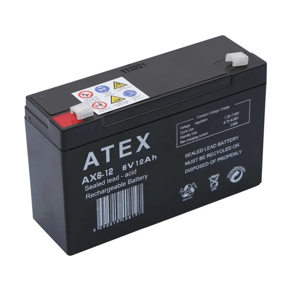 AX6-12 6V 12Ah Akü görsel 2