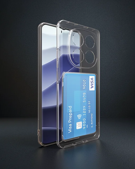 Xiaomi Redmi Note 14 Pro Plus Kılıf Kart Şeffaf Silikon - Şeffaf