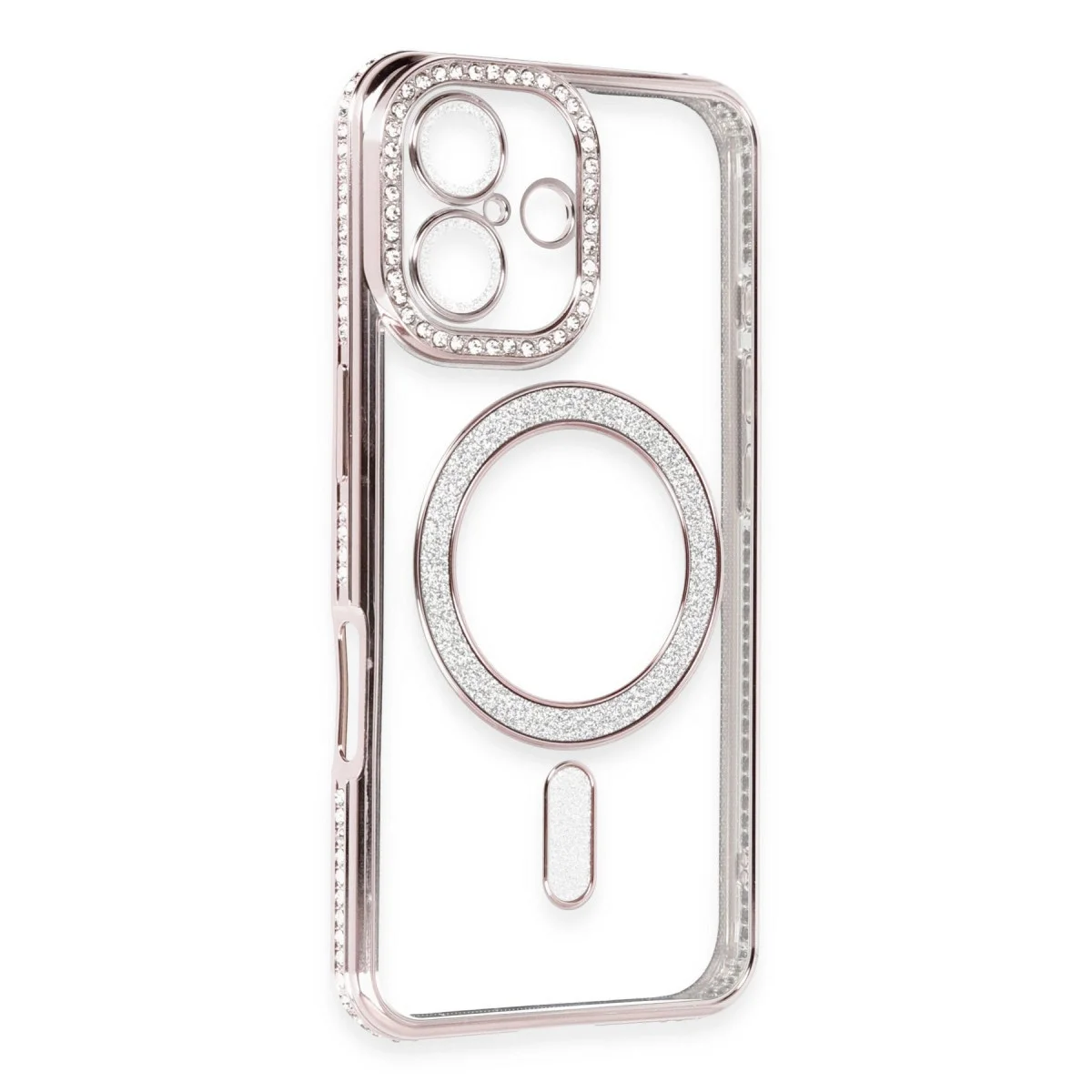 Apple İphone 16 Kılıf Joke Simli Magneticsafe Kılıf - Pembe görsel 3