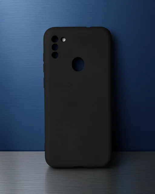 Samsung Galaxy A11 Kılıf Nano İçi Kadife Silikon - Siyah