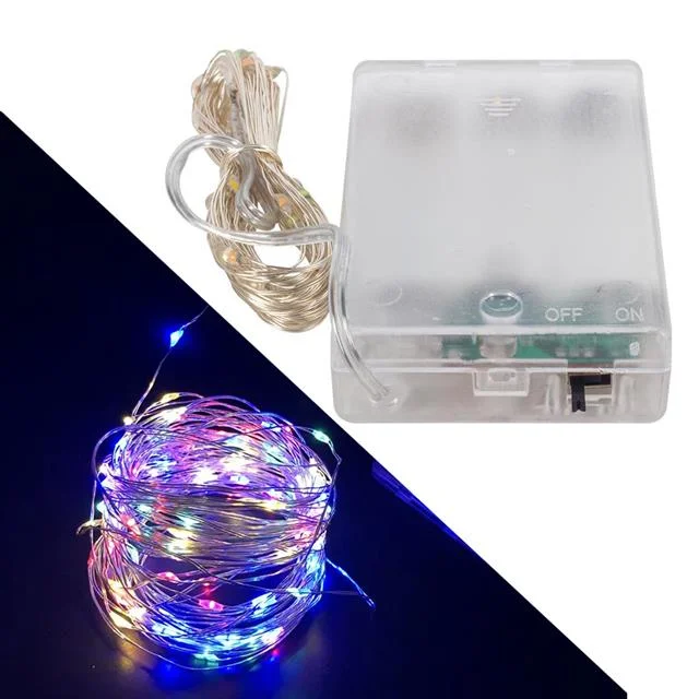 PM-2557 Pilli RGB 4 Renkli RGB 10 Metre Kablolu Bağ Led