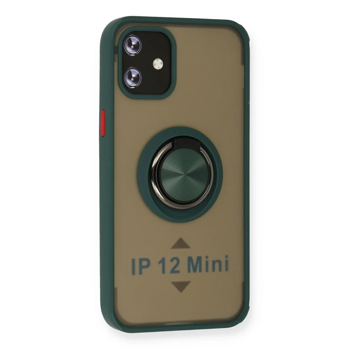 Apple iPhone 12 Mini Kılıf Montreal Yüzüklü Silikon Kapak - Yeşil görsel 2