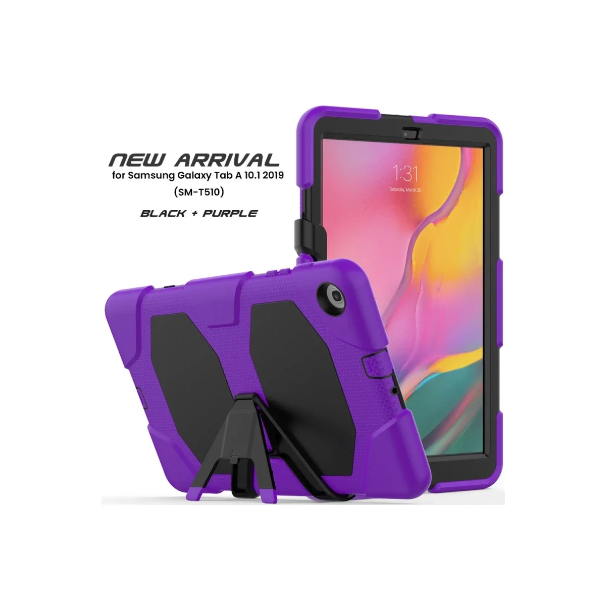 Samsung Galaxy T510 Tab A 10.1 Kılıf Griffin Tablet Kapak - Mor görsel 2