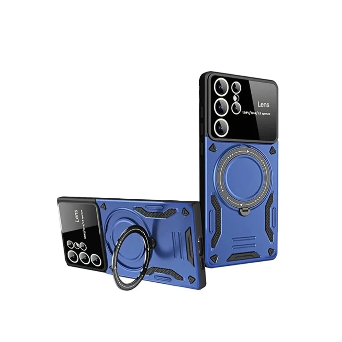 Samsung Galaxy S24 Ultra Kılıf Joy Lens Standlı Kapak - Lacivert