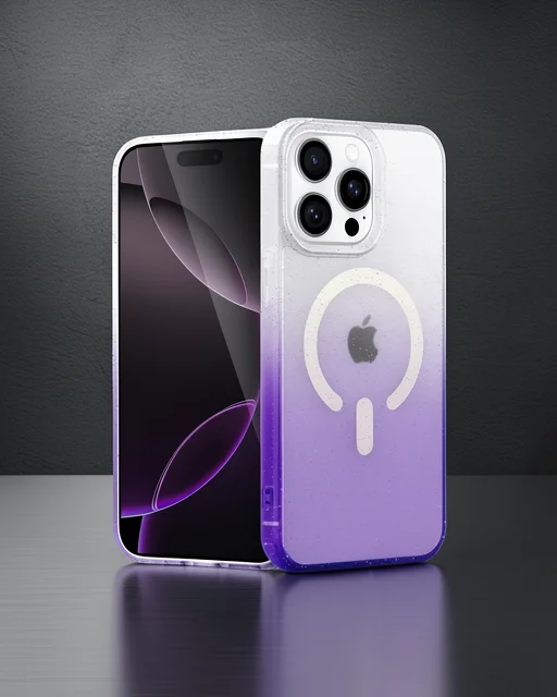 Apple İphone 14 Pro Max Pummel Shiny Magsafe Kapak - Mor