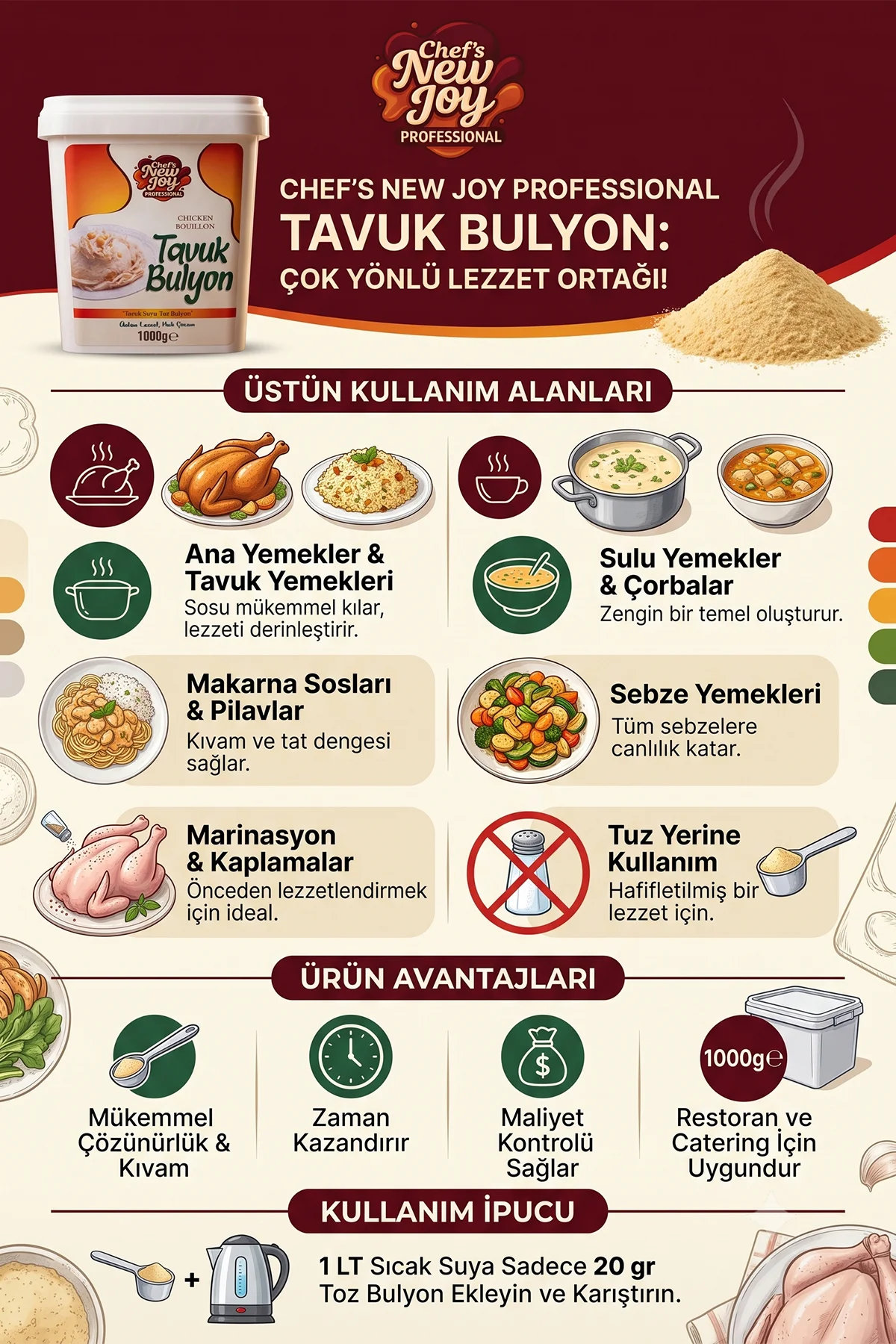Tavuk Bulyon 1000 G x 8 Adet - 1 Koli (Koli Bazlı Avantaj Paketi) görsel 2