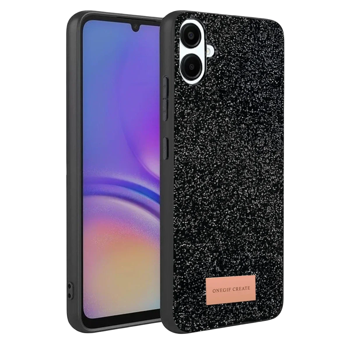 Onegif Samsung Galaxy A07 4G Bright Simli Kapak - Siyah