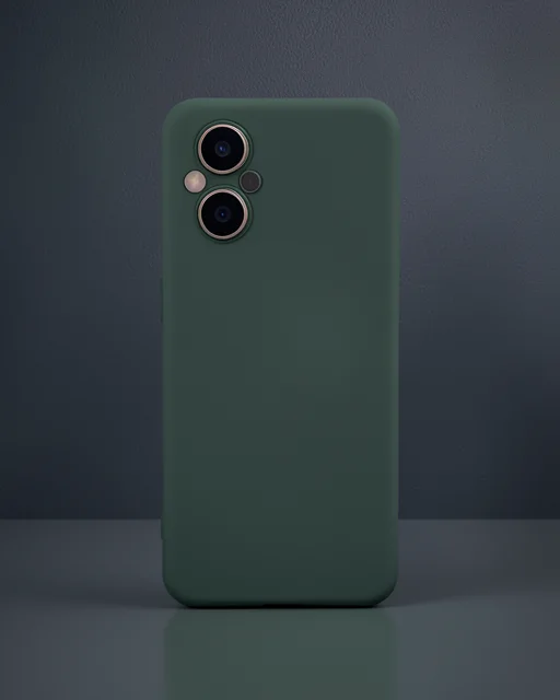 Oppo Reno 7 Lite Kılıf Nano İçi Kadife Silikon - Koyu Yeşil