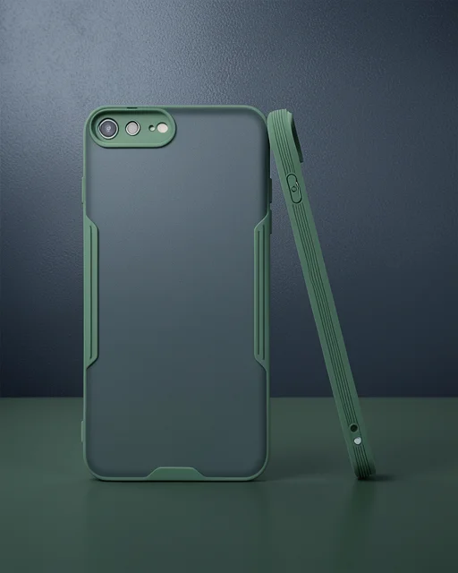 Apple İphone 7 Plus Kılıf Platin Silikon - Yeşil